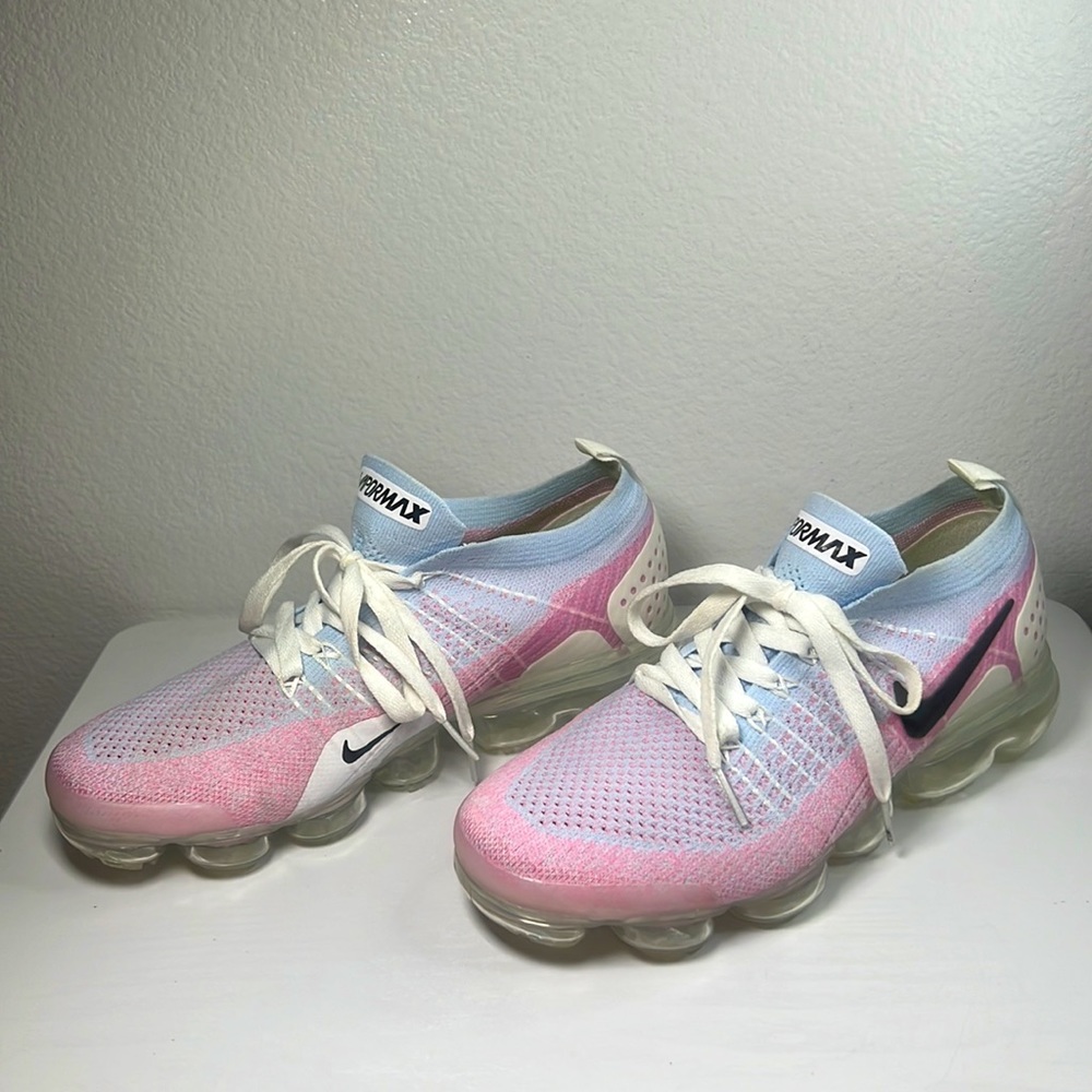 Nike Air Vapormax Flyknit 2 White Hydrogen Blue 942842-102 Womens Size 7